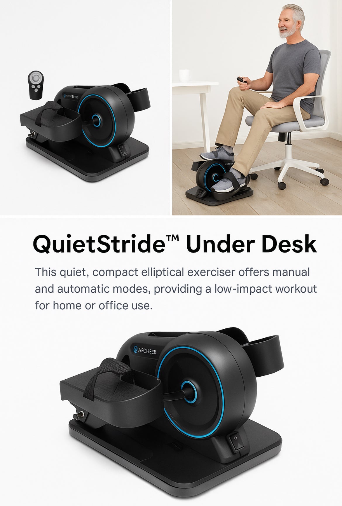 QuietStride™ Under Desk Elliptical